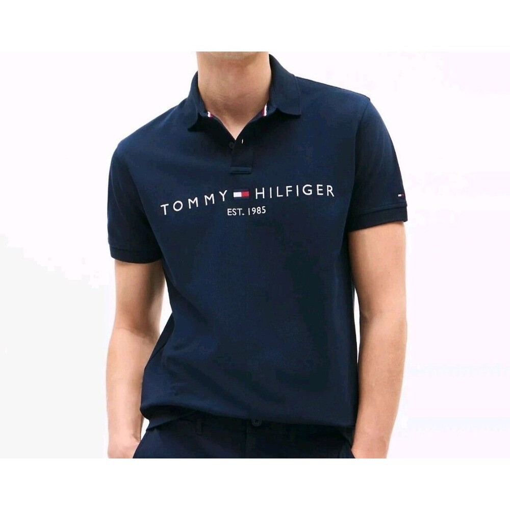 Tommy Hilfiger Embroidered Graphic Logo Stretch Mesh Polo Men's Size XL